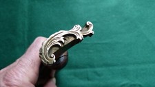OUTIL ANCIEN BRONZE RELIURE RELIEUR FER A DORER FLEURON COURBE