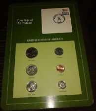 NEUF SCELLE SET DE 6 PIECES MONNAIES ETATS UNIS AVEC TIMBRE ET TAMPON 23/11/1994