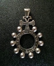 Ancien Dizainier Basque En Argent Massif .