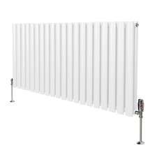 Radiateur Colonne Ovale & Robinet Thermostatique Blanc 600 x 1200mm