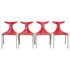 4 chaises empilables vintage design Delfy Gino Carollo