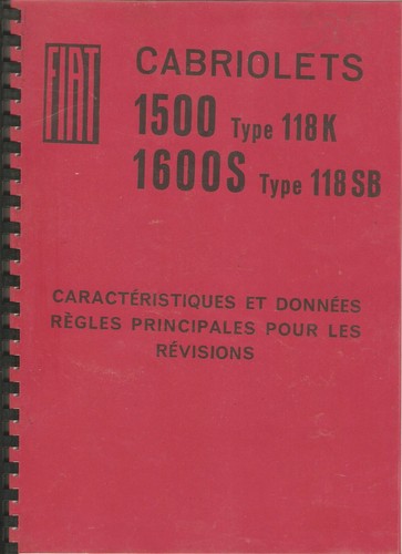 Doc technique pour fiat 1500