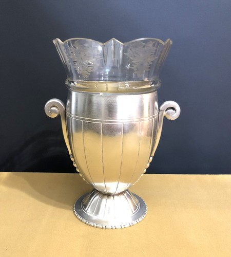 Vase art deco métal - vase, argenté