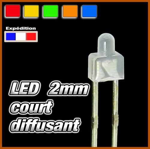 323 led 2mm court - led, blanc