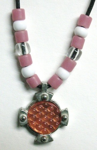 Medieval shield pendant pink - pendant,