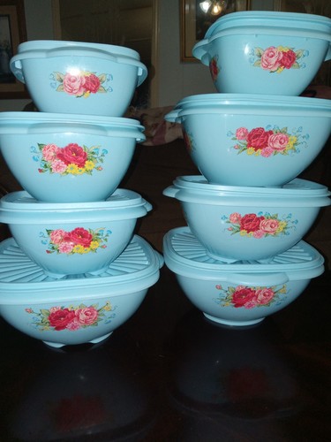 Vintage baby blue - blue, floral
