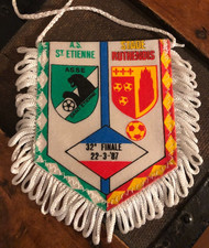 ancien petit fanion & ASSE ST ETIENNE V RODEZ 1/32 Coupe de France 1986/87