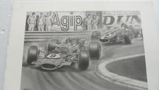 LITHOGRAPHIE GRAND PRIX DE MONACO GRAHAM HILL LOTUS 49
