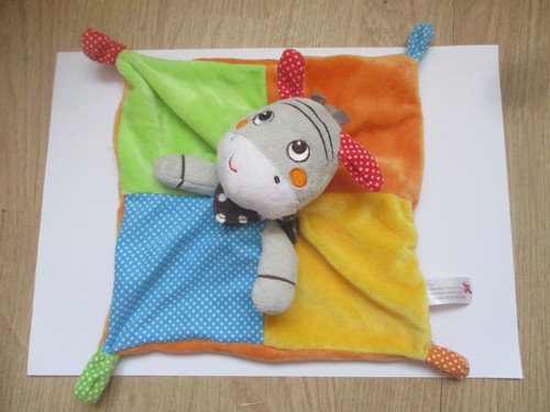 Doudou plat carré zèbre - plat,