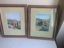 PAIR MODERNIST GOUACH