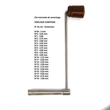 Clé manivelle Horloge Taille N°7 à 16 - Choose from list