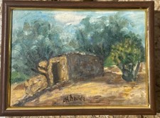 Tableau Huile Corse sur carton