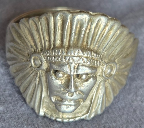 Bague argent massif tête - ",
