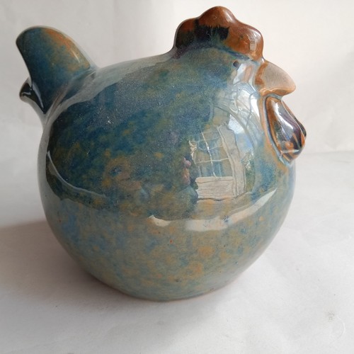 Figurine poule bleu brun - figurine,