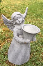 Statuette Enfant Ailé  -Terre Cuite 37 Cm- Déco Ange - Déco Jardin Rétro -Shabby