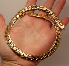 Collier Vintage en Plaqué Or Jaune Maille Anglaise Longueur 41cm - Largeur 1cm