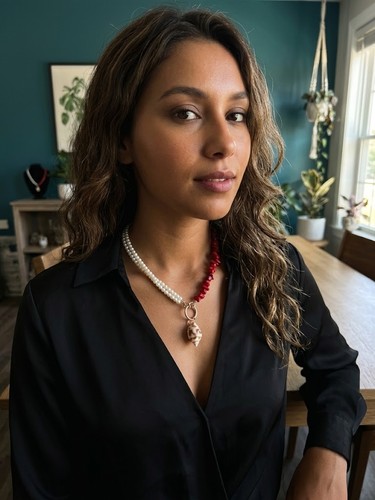 Collier matière perles - bi-matière,