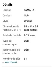 piano neuf Yamaha ez-220 idéal apprentissage 