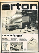 PUBLICITE ADVERTISING 065  1966  ERTON   fauteuil BARBARA pouf assorti