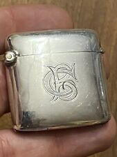 Pyrogène & Argent massif & Boite Allumettes & Travail Anglais & Ancien