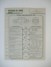 fiche technique RTA n°286 NSU "TT" 1177 cm3