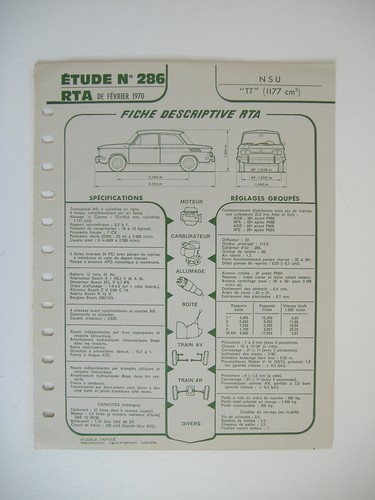 Fiche technique rta 286 nsu - technique,