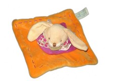 Mini Doudou et Compagnie Lapin plat orange violet
