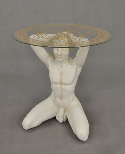 Table statue dhomme blanc - statue, nu
