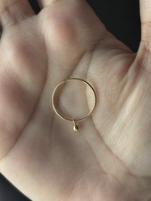 14K SINGLE TINY BEAD CIRCLE