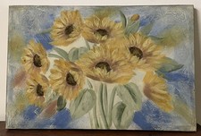 HST Peinture Tournesol Nature Morte Art Moderne Design Huile Sur Toile