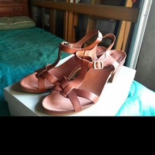 Kickers Pietra, Sandales Bout Ouvert Femme, Marron (Camel), 40 EU