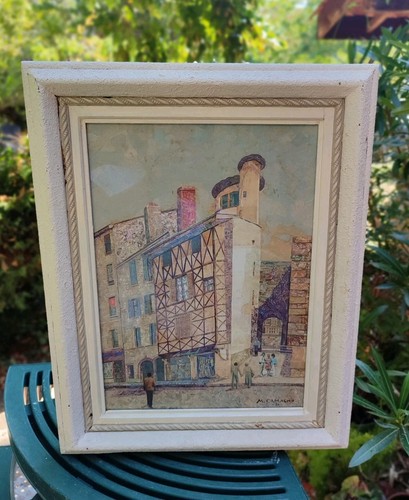Ancien tableau collage - tableau, m