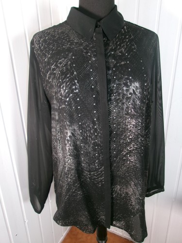 Top chemisier polyester noir