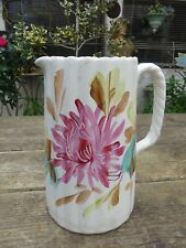 Saint Amand et Hamage Broc pot à eau faience art deco décor fleurs 19cm COSY