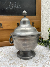 Soupière Ancienne en Etain Poinçon à Identifier Pot à Couvert Vintage