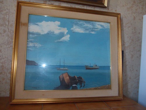 Grand tableau marine - marine, huile