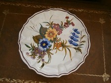 ANCIENNE ASSIETTE FLEURS SIGNEE BASSANO  19 eme FRENCH ANTIQUE FAIENCE 