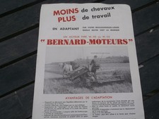 ancienne publicité agricole 1950 BERNARD-MOTEURS Faucheuse, Moissonneuse-lieuse 
