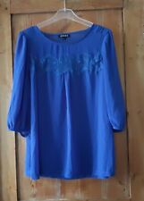 Très Belle/Blouse/Tunique/VoileBleu/Dentelle/Mode/Folk/Bohème, 40/42/L, Neuf 