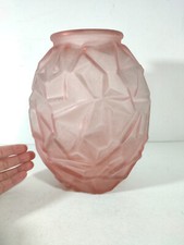 Vase Art Déco en Verre Givré