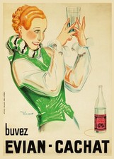 PUBLICITé EAU éVIAN CACHAT R0526 - POSTER HQ 50x70cm d'une AFFICHE VINTAGE