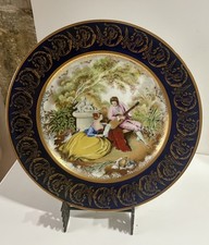 Assiette Porcelaine de Limoges Scène Galante Décors Fragonard Claude Brachet