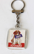PORTE CLES publicitaire VISIOMATIC - SUCHARD MILKA chocolat chien Saint Bernard