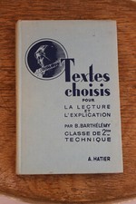Livre  scolaire - Textes choisis pour la lecture et l'explication. Seconde