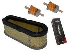 3 x filtres + bougie d'allumage pour moteur Briggs & Stratton 12 ch 496894,...