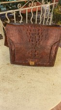 SAC A MAIN EN CUIR CROCODILE Vintage