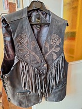 gilet de moto cuir pour femme, parfait état, jamais porté, taille L