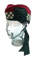 Glengarry Bordeaux British Army Motif Écossais Robe Couvre-Chef No Insignes 57cm