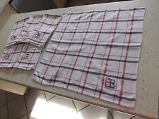 6 serviettes de table, "bistro", mono P B, en fil de lin, anciennes