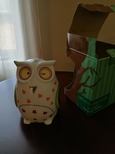 Porcelain owl money - owl, bank